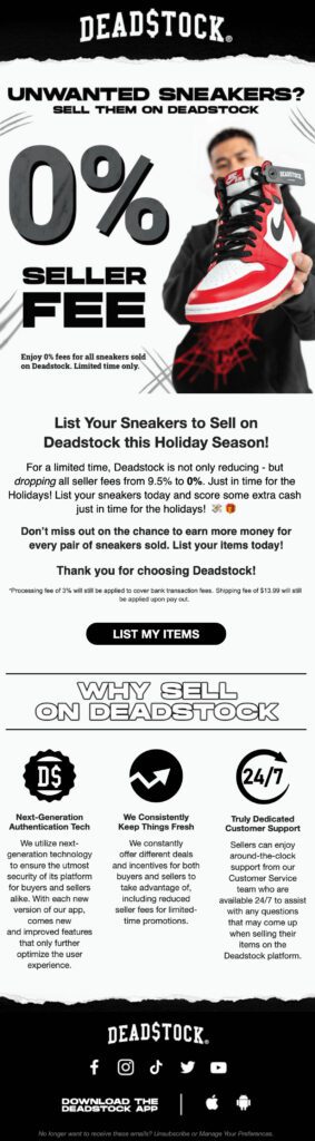 Deadstock email portfolio.
