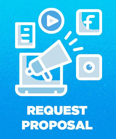 Request Proposal icon featuring a document with a pen, symbolizing form submission and proposal generation.