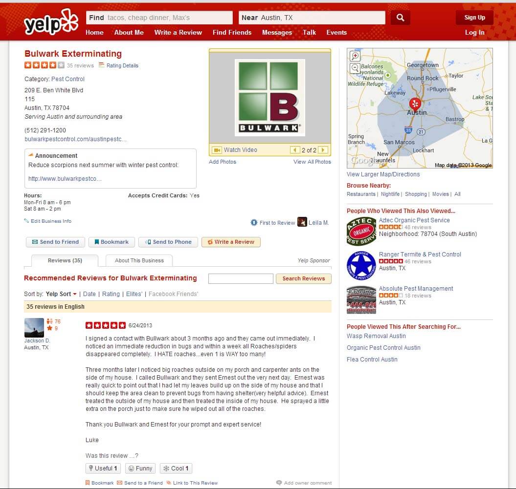 Old Yelp Layout